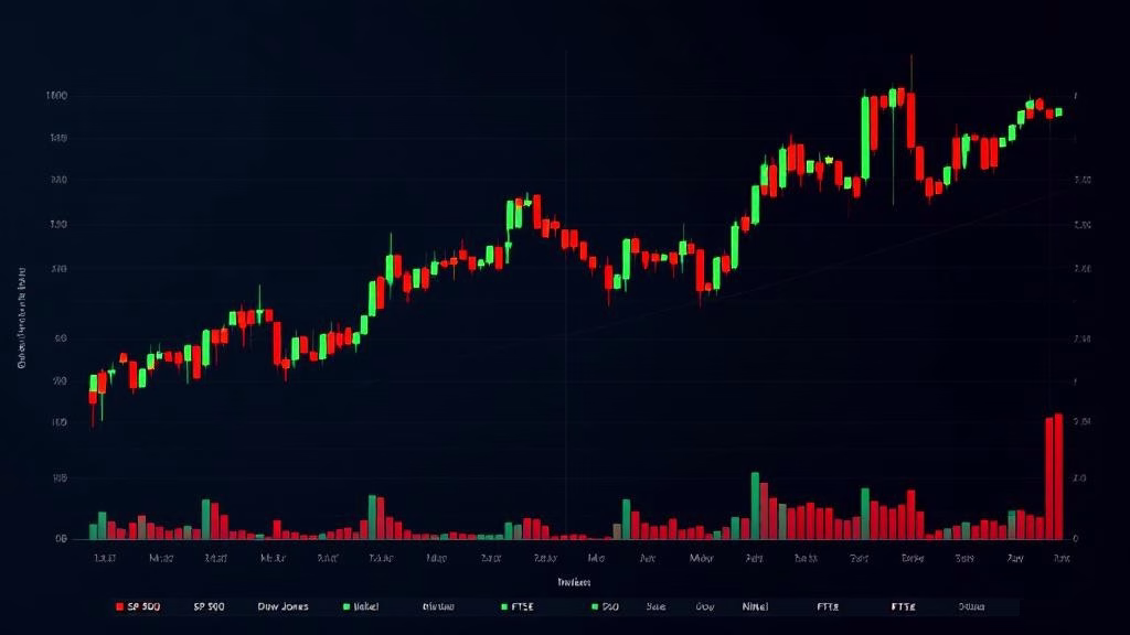 Global stock market indices comparison chart showing diverging performance across regions
