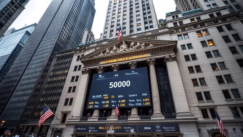 Wall Street New York Stock Exchange during market rally
