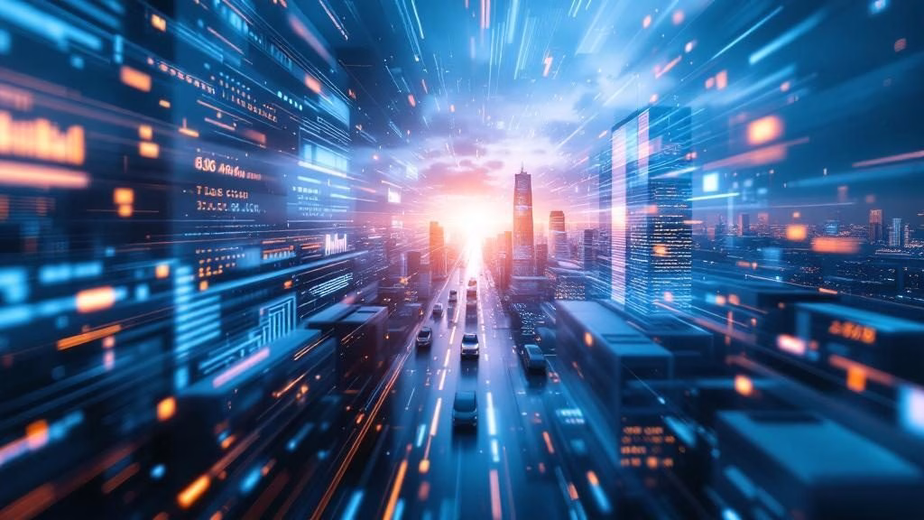 US earnings season - tech and bank earnings backdrop with data center and financial district