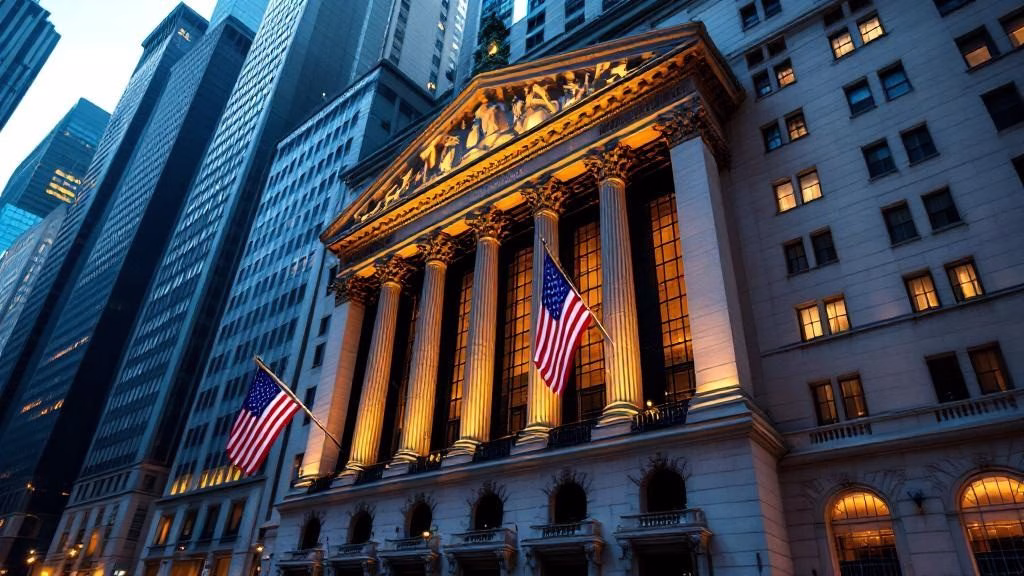 Wall Street financial district during earnings season