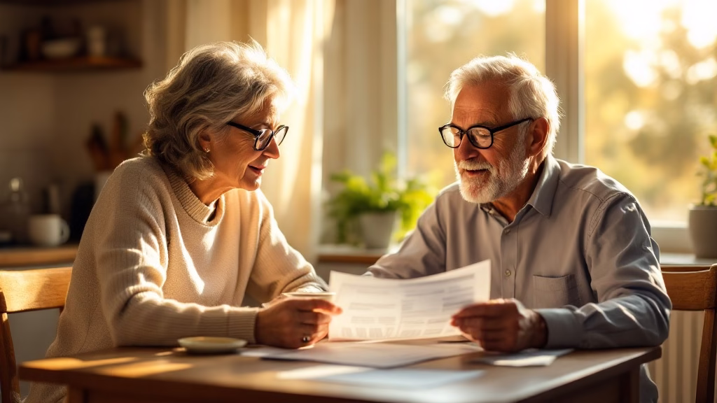 The $6,000 Senior Bonus Deduction Has a Phaseout Most Retirees Will Trip Retired couple age 65 plus reviewing retirement account statements at home tax planning 2026